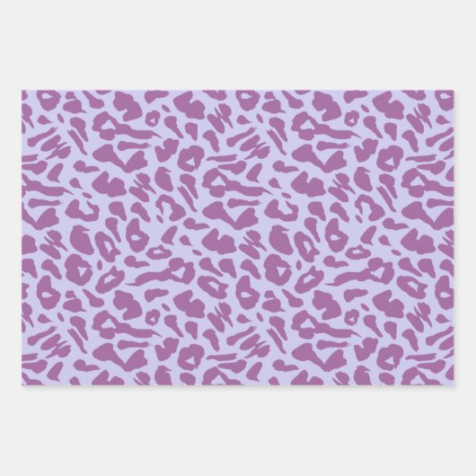 Paarse Zebra en Leopard Print Inpakpapier Vel (Voorkant 2)