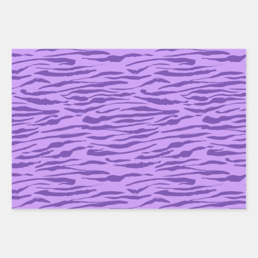 Paarse Zebra en Leopard Print Inpakpapier Vel (Voorkant)
