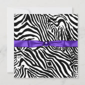 Paarse Zebra Foto Sweet 16 Party Kaart (Achterkant)