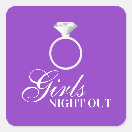 Paarse Zebra Girls Night Out Sticker (Voorkant)