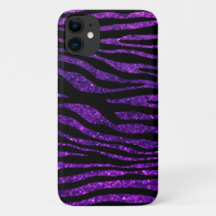 Paarse Zebra, glitter-Zebra, Zebraafdrukken, strip iPhone 11 Hoesje