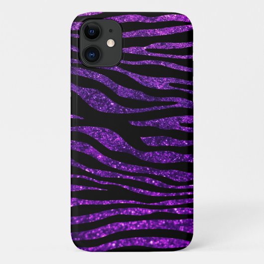 Paarse Zebra, glitter-Zebra, Zebraafdrukken, strip Case-Mate iPhone Case (Achterkant)