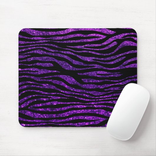 Paarse Zebra, glitter-Zebra, Zebraafdrukken, strip Muismat (Met muis)
