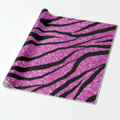 paarse Zebra glitterpatroon Cadeaupapier (Uitgerold)
