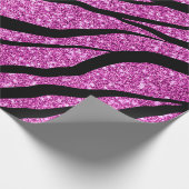 paarse Zebra glitterpatroon Cadeaupapier (Hoek)