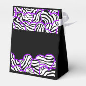 Paarse zebra hart Sweet 16 verjaardag cadeau doos Bedankdoosjes (Achterkant)