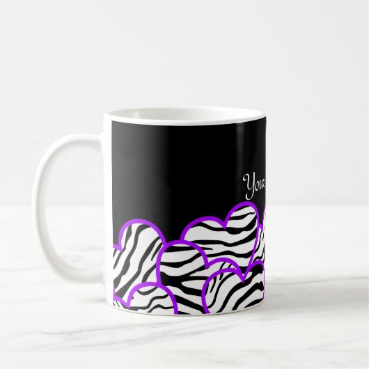 Paarse Zebra harten mok (Links)