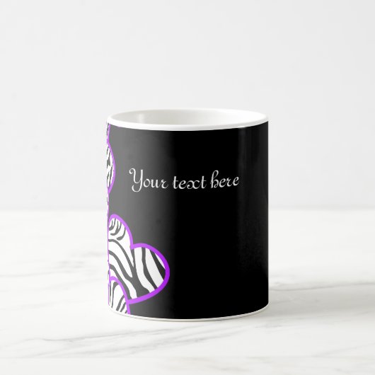 Paarse zebra harten mok (Center)
