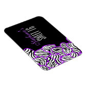 Paarse zebra harten Sweet 16 Verjaardagsmagneet Magneet (Rechterzijde)