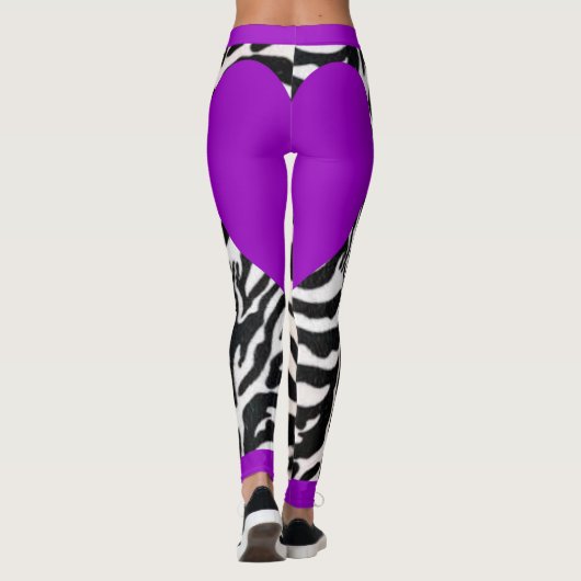 Paarse Zebra Leggings (Achterkant)