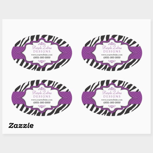 Paarse Zebra lint promotionele Stickers (Vel)