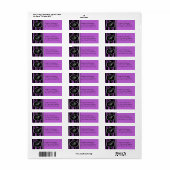Paarse Zebra monogram retouradreslabels Etiket (Full Sheet)