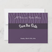 Paarse Zebra Patroon Bewaar de Datum Save The Date (Voorkant)
