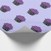 Paarse Zebra Patroon Cupcake Cadeaupapier (Hoek)