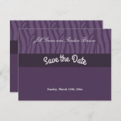 Paarse Zebra Pattern Sparen de Datum Save The Date (Voorkant / Achterkant)