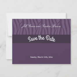 Paarse Zebra Pattern Sparen de Datum Save The Date