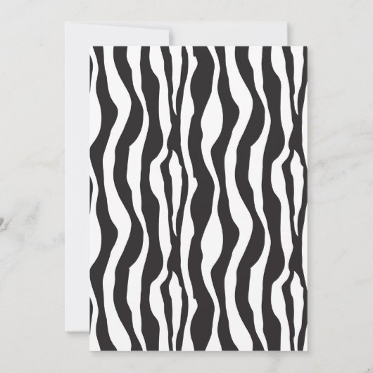 Paarse Zebra Print Baby Shower Invitaties Kaart (Achterkant)