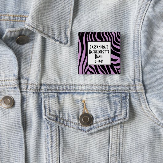 Paarse Zebra Print Bachelorette Button (In situ)