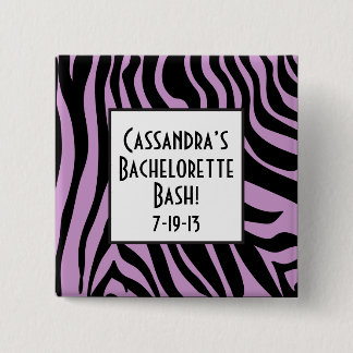 Paarse Zebra Print Bachelorette Button