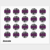 Paarse & Zebra Print DIVA Typografie Party Sticker (Vel)