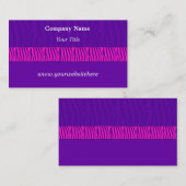 Paarse Zebra Print Visitekaartje (Voorkant / Achterkant)