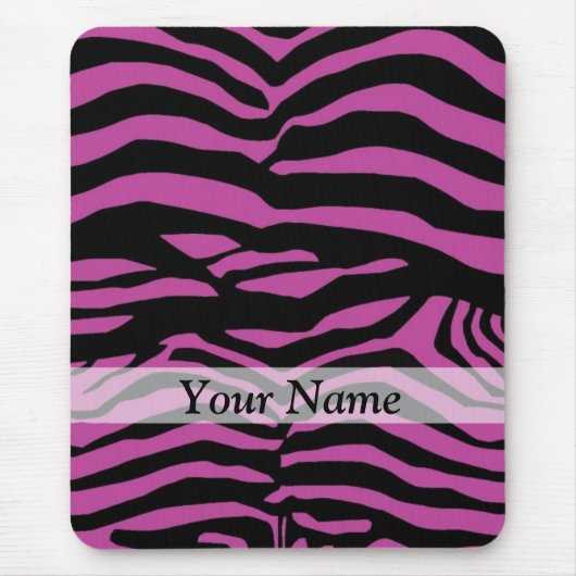 Paarse zebra-printpatroon muismat (Voorkant)