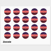 Paarse Zebra, rode Zebra, glitter-Zebra, monogram Ronde Sticker (Vel)