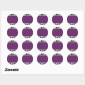 Paarse Zebra Ronde Sticker (Vel)