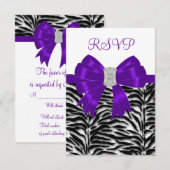 Paarse Zebra RSVP-kaart RSVP Kaartje (Voorkant / Achterkant)