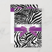Paarse Zebra RSVP-kaart RSVP Kaartje (Voorkant / Achterkant)