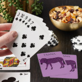 Paarse zebra speelkaarten voor kinderen. (Insitu)