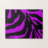 Paarse Zebra Streep Dierprint Legpuzzel (Horizontaal)
