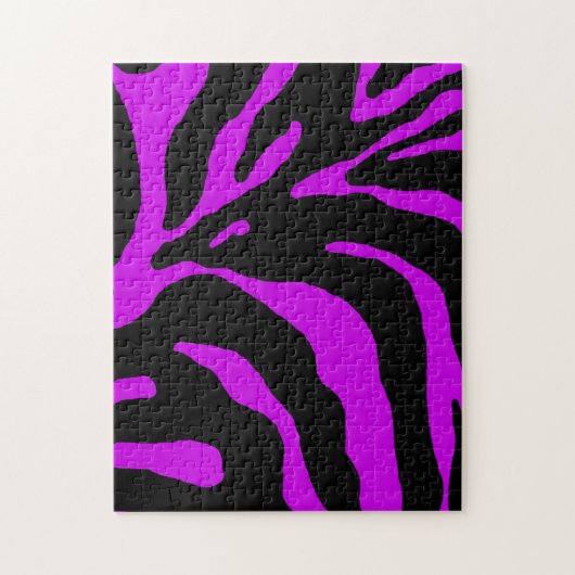 Paarse Zebra Streep Dierprint Legpuzzel (Verticaal)