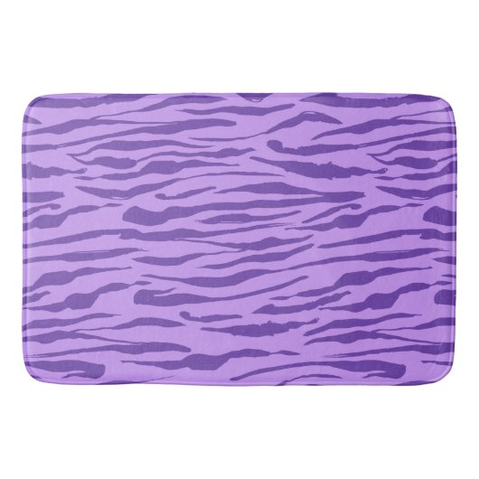 Paarse zebra strepen patroon badmat (Voorkant)
