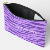 Paarse zebra strepen patroon etui (Open)