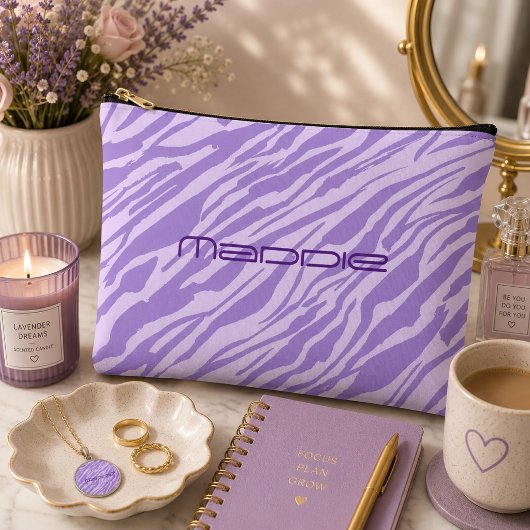 Paarse zebra strepen patroon etui