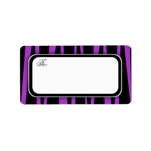 Paarse Zebra Stripe Adresetiketten Etiket (Voorkant)
