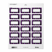 Paarse Zebra Stripe Adresetiketten Etiket (Full Sheet)