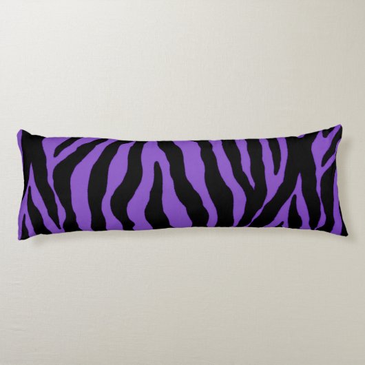 Paarse Zebra Stripe Animal Print Body Pillow Lichaamskussen (Achterkant)