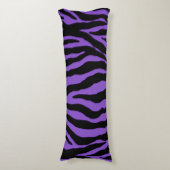 Paarse Zebra Stripe Animal Print Body Pillow Lichaamskussen (Voorkant Verticaal)
