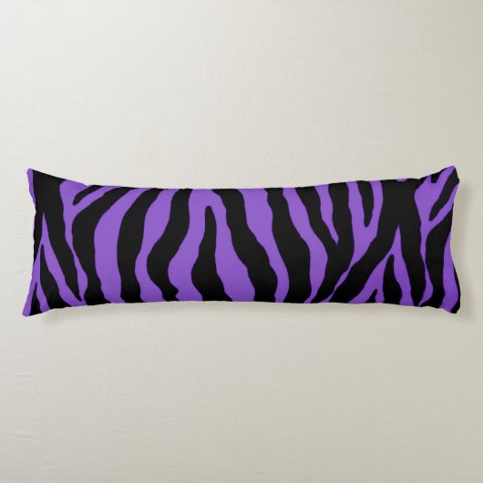 Paarse Zebra Stripe Animal Print Body Pillow Lichaamskussen (Voorkant)