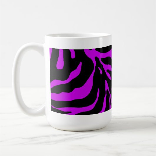 Paarse Zebra Stripe Animal Print Koffiemok (Links)