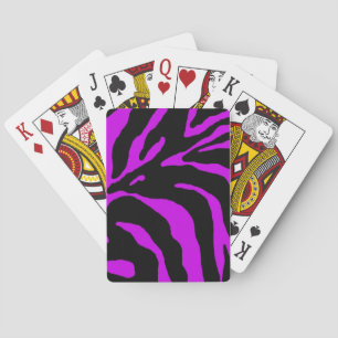 Paarse Zebra Stripe Animal Print Speelkaarten