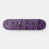 Paarse Zebra stripe (faux glitter bling) Skateboard (Horizontaal)