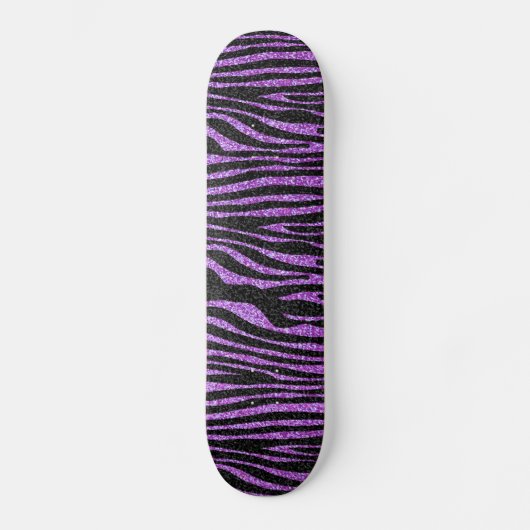 Paarse Zebra stripe (faux glitter bling) Skateboard (Voorkant)