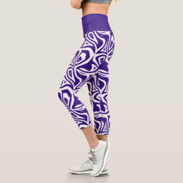 Paarse Zebra Stripes Vrouwen Capris Leggings