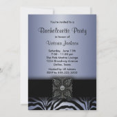 Paarse Zebra vrijgezellenfeest uitnodigingen (Achterkant)