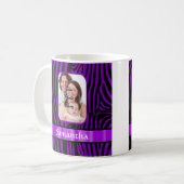 Paarse zebraprint koffiemok (Voorkant links)