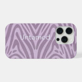 Paarse zebraprint mobielhoes iPhone hoesje (Achterkant horizontaal)