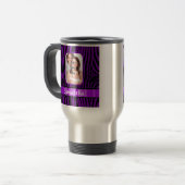Paarse zebraprint reisbeker (Voorkant links)